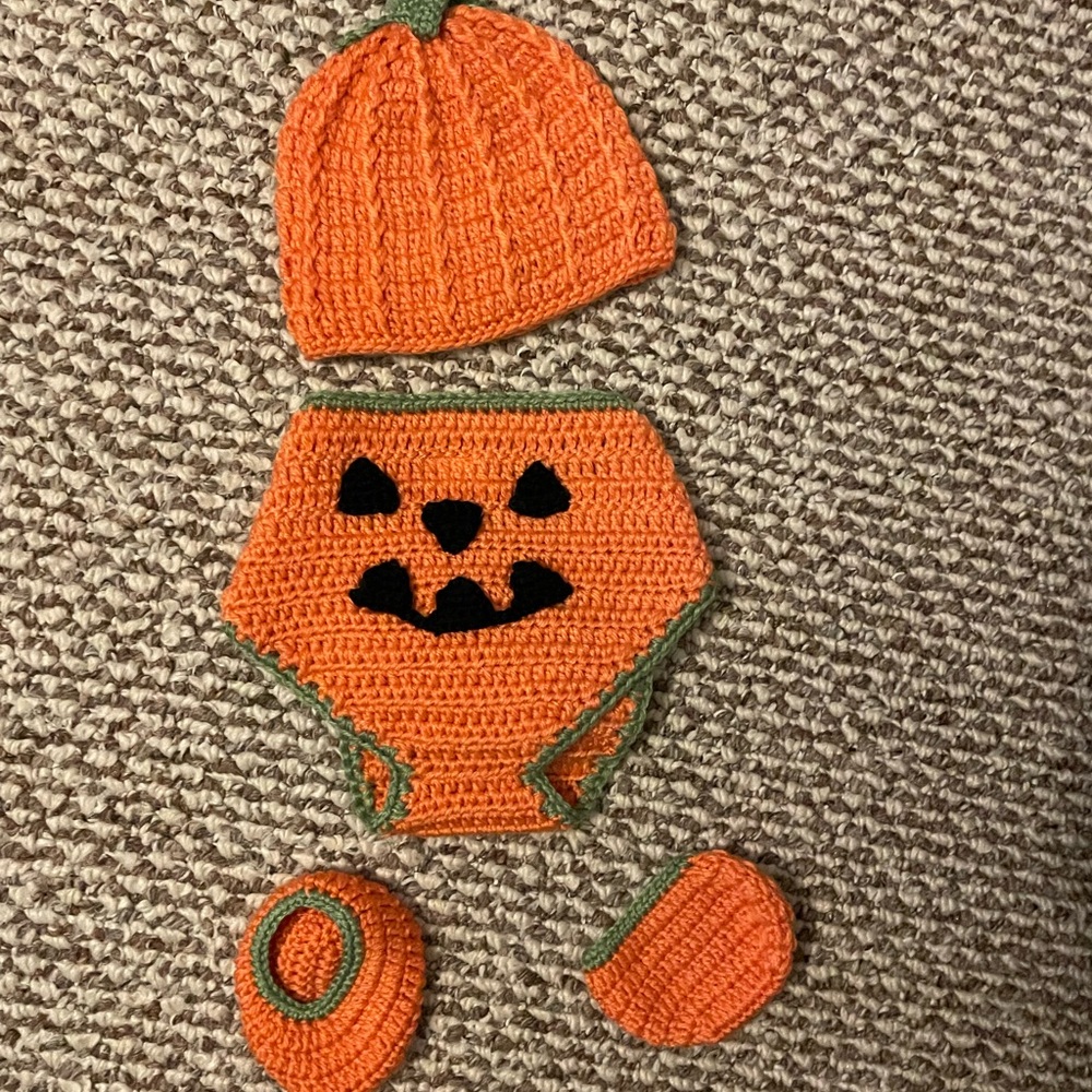 Pumpkin Crochet Baby Outfit